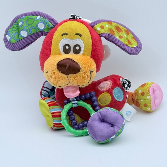 Colorful Plush Puppy Toy With Teething Rings & Rattles For Babies - Picture 1 of 4